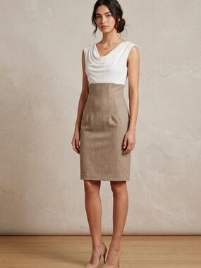 Notice Pencil dress, creamy, and  Beige Brown
